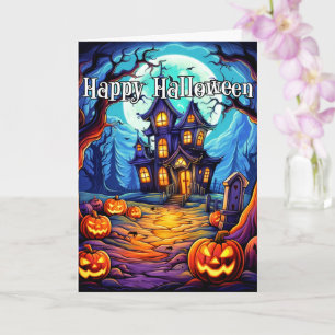 Vänligt hemsökt hus HAPPY HALLOWEEN Kort