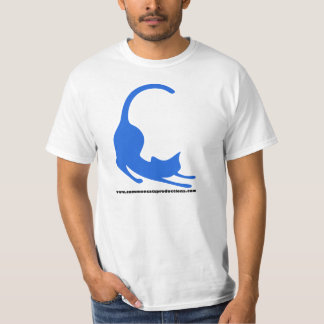 Vanligt kattlogotypblått tee shirt