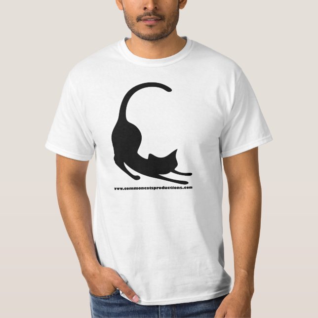 Vanligt kattlogotypsvart t-shirt (Framsida)