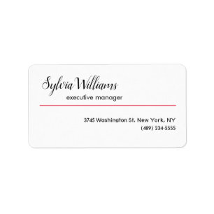 Vanligt Kreativ Modern Minimalist Red White Adressetikett