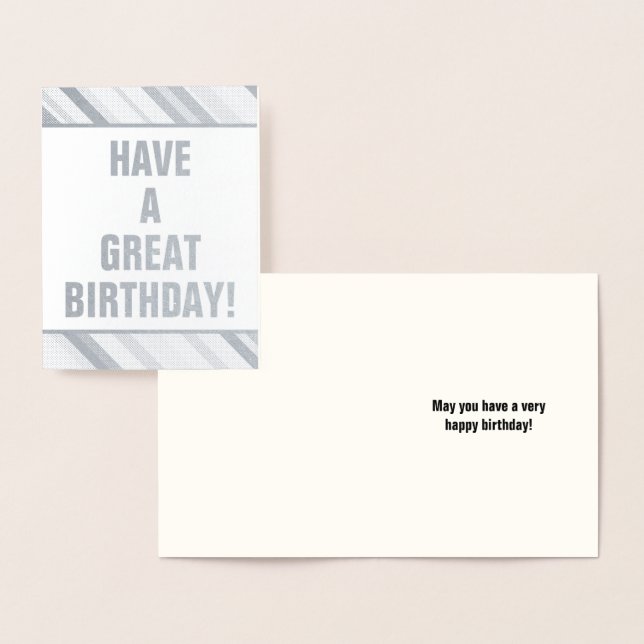 Vanligt, lätt "Ha ett UNDERBART BIRTHDAY-kort" Folierat Kort (Display)