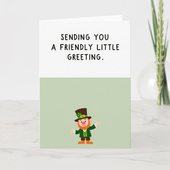 Vänligt Leprechaun Konstkort Kort (Framsida)
