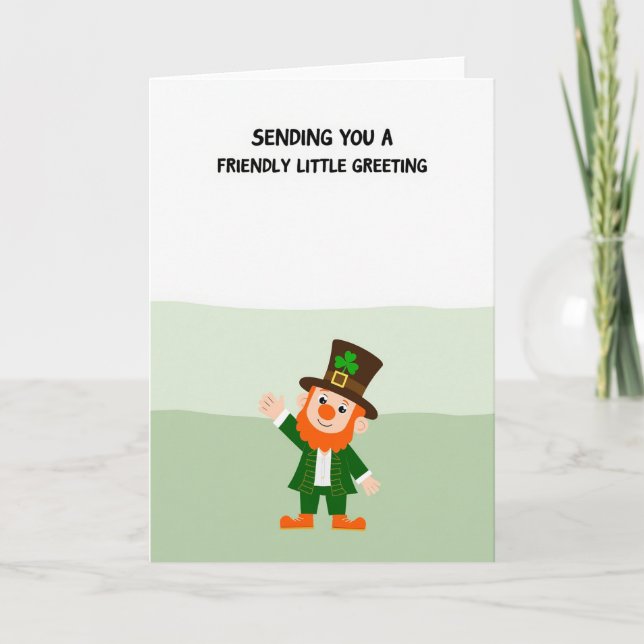 Vänligt Leprechaun Vågkort Kort (Framsida)