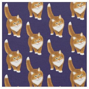 Vänligt orange tabby katttyg tyg