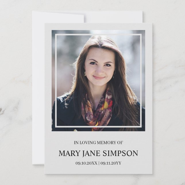 Vanligt Silver Till minne av Begravningsfoto (Framsida)