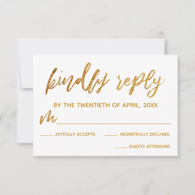 Vänligt svar på guld Vinkara handskriftsvariant (Framsida)