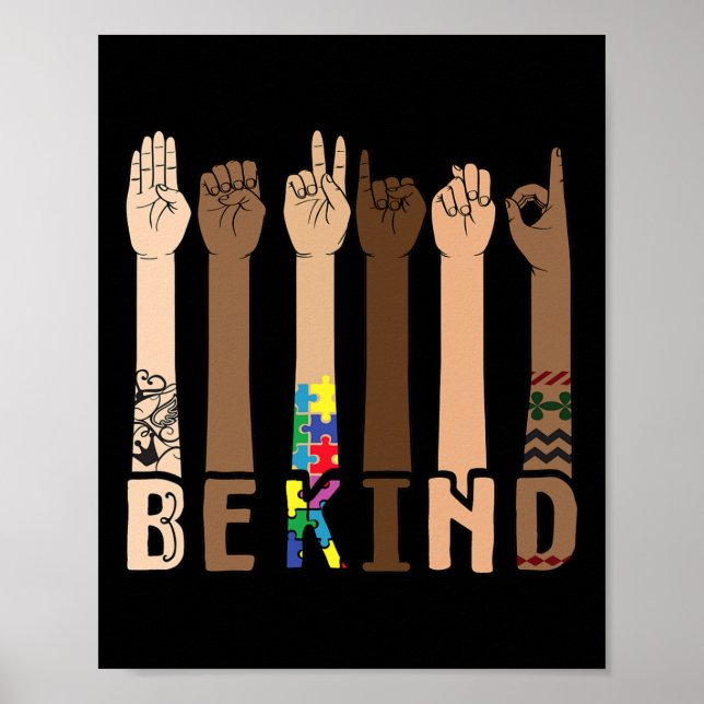 Vänligt teckenspråk Handsamtalslärartolkning Poster (Framsidan)