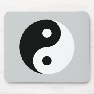 Vanligt Yin Yang symbol på Light - grå färg Musmatta