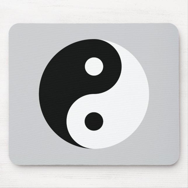 Vanligt Yin Yang symbol på Light - grå färg Musmatta (Framsidan)