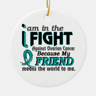 Vännen betyder världen till mig Ovarian cancer Julgransprydnad Keramik