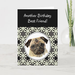 Vännen Se inte Ledsen Birthday Pug Pet Hund Kort