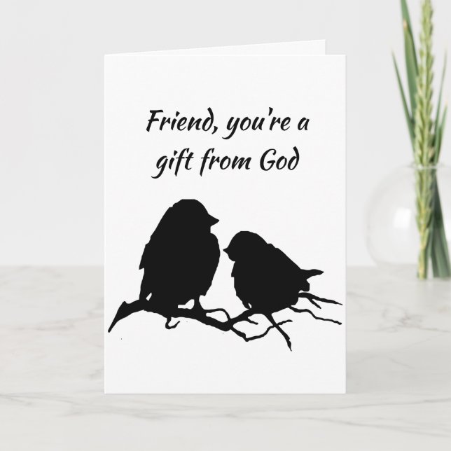 Vännen Tack gode Gud för din Cute Birthday Kort (Framsida)
