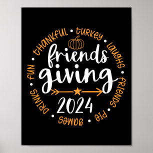Vänner 2024 - vänliga Thanksgivingen T Poster