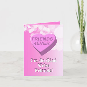 Vänner 4 gånger Candy Heart Helgkort