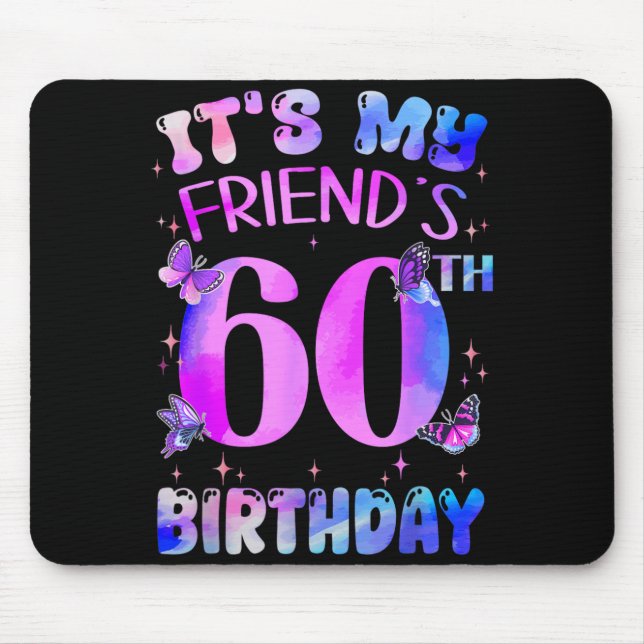 Vänner 60-årsdag Fjäril Glad 60 år gammal Musmatta (Framsidan)