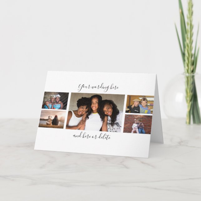 Vänner anpassad 7 fotokollage med script kort (Framsida)