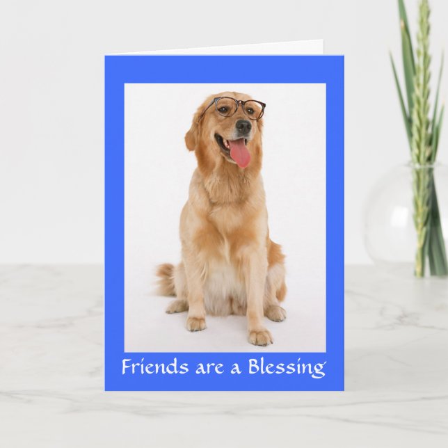 Vänner är ett blankt Golden Retriever-Hund-kort Kort (Framsida)