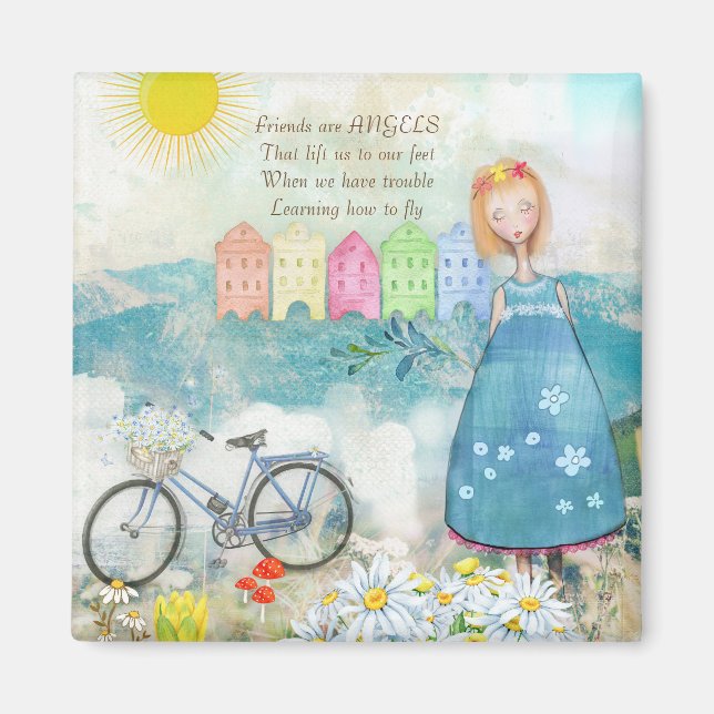 VÄNNER ÄR SOM ÄNGLAR KVARE MAGNET (Framsidan)