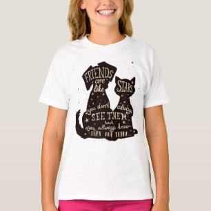 Vänner är som stjärnor – Citat om hundars och katt T Shirt