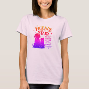 Vänner är som stjärnor Katt & Hund Inspirerande T Shirt