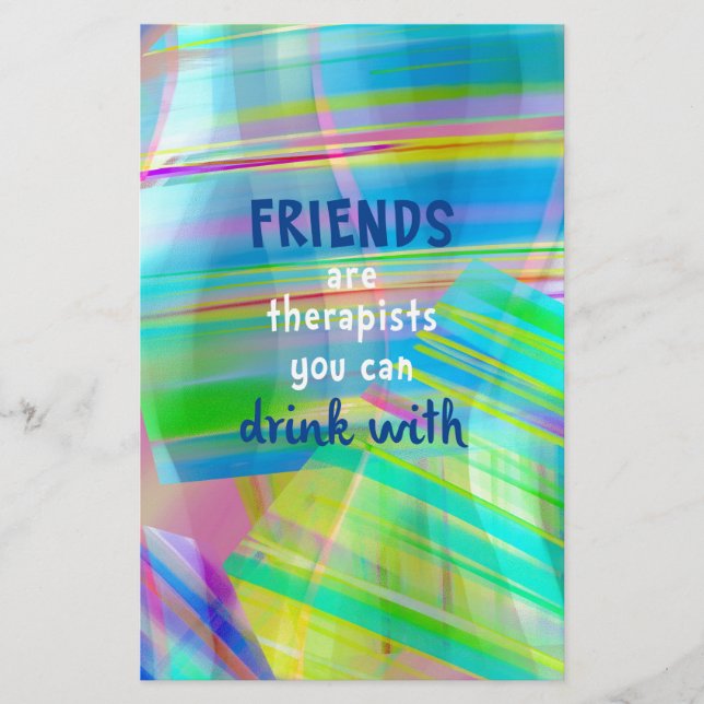 Vänner är terapeuter som du kan dricka med (Framsida)