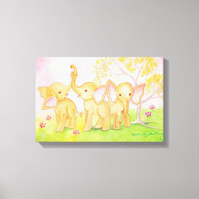 Vänner är underbara - Elephants vet! Canvastryck (Framsida)