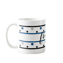 Vänner Azure Blue Silver Black Polka dots