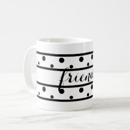 Vänner Black Polka dots White Kaffemugg
