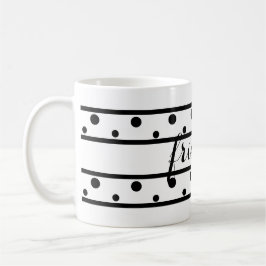 Vänner Black Polka dots White Kaffemugg