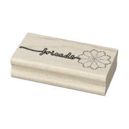 Vänner blommigt frimärke stämpel