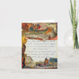 Vänner Butterflies Flowers Mixed Media Collage Kort