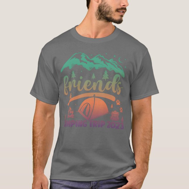 Vänner Campingutflykt Camping Älskare Camper stjär T Shirt (Framsida)