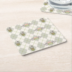 VÄNNER™ Centrala Perk Argyle Mönster Underlägg Papper Kvadrat