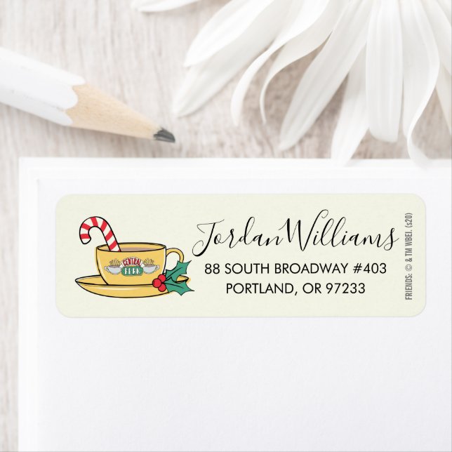 VÄNNER™ | Centrala Perk Helgdag Mugg Adress Returadress Etikett (Insitu)