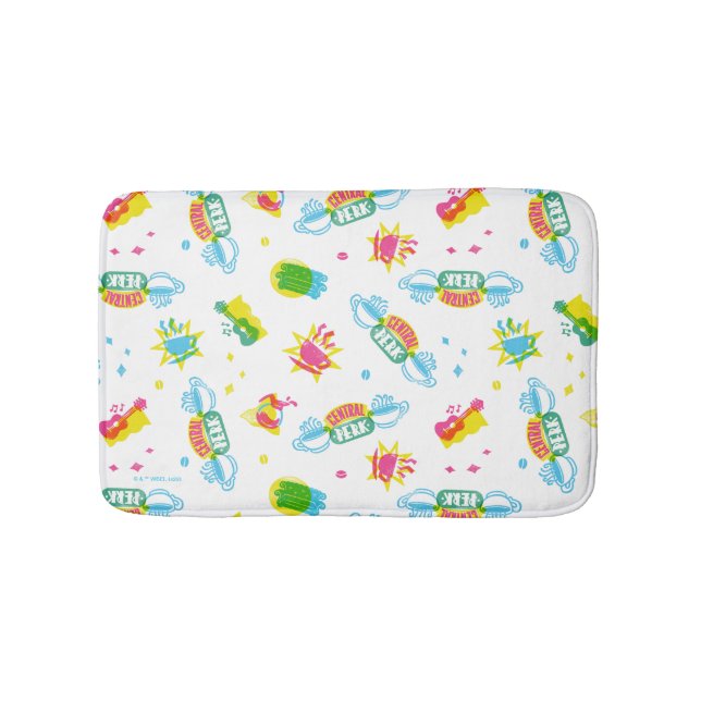 VÄNNER™ | Centrala Perk Neon Mönster Badrumsmatta (Framsidan)