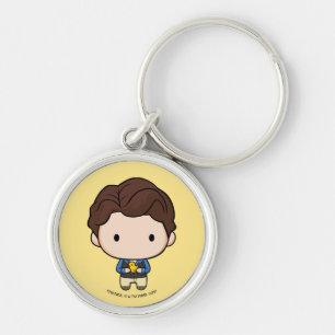 VÄNNER™ Chandler Chibi Rund Silverfärgad Nyckelring