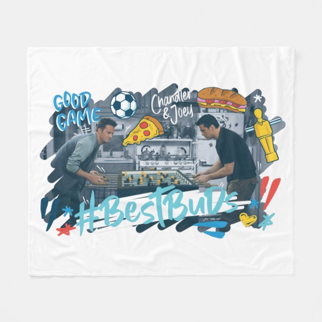 VÄNNER™ | Chandler & Joey - Best Buds Fleecefilt (Framsidan (Horisontell))