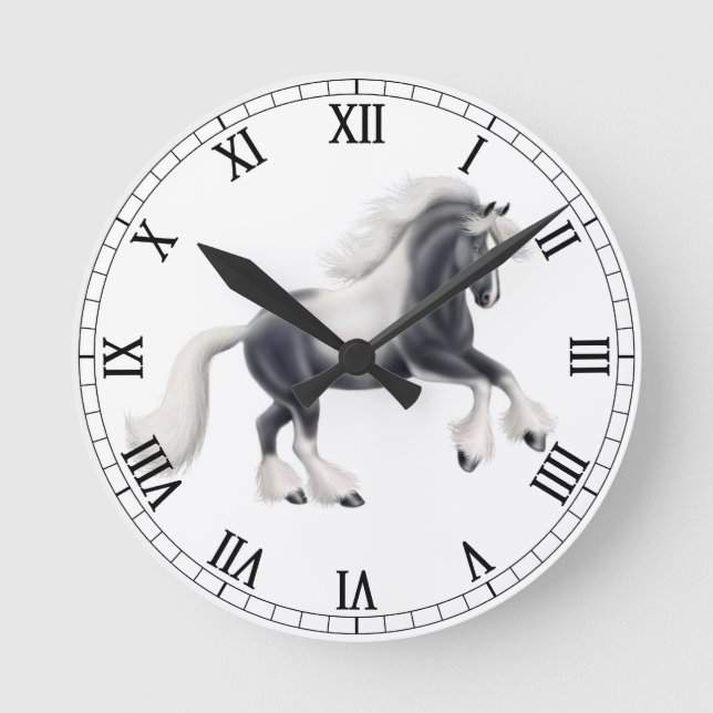 Vanner Cob Horse Wall Clock Rund Klocka (Framsida)