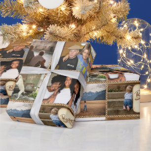 Vänner DIY 6 fotocollage jute land BFF Presentpapper