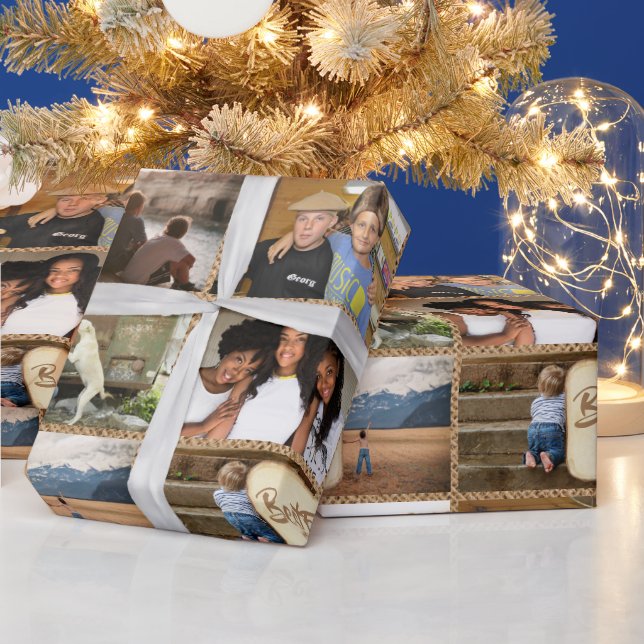 Vänner DIY 6 fotocollage jute land BFF Presentpapper (Helgdagar)