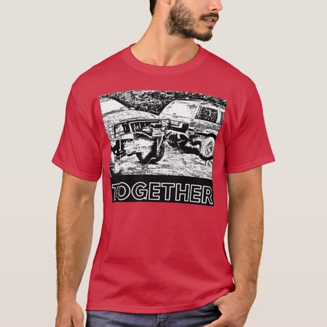 Vänner efter offroading-äventyr Off road-bilar g T Shirt (Framsida)