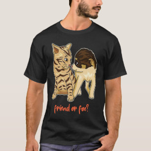Vänner eller foe Little Kitten och Puppy Kattunge T Shirt