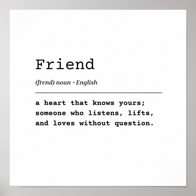 Vänner - ett hjärta som känner dig poster (Framsidan)