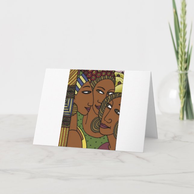 Vänner för afrikansk amerikankvinnasyster kort (Framsida)