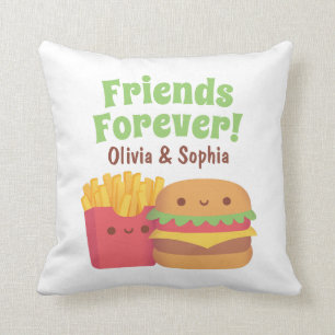 Vänner för alltid, Kawaii pommes frites och Burger Kudde