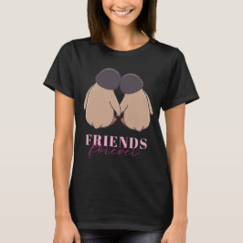 Vänner för alltid Pingvin Dam T-shirt - Mörk