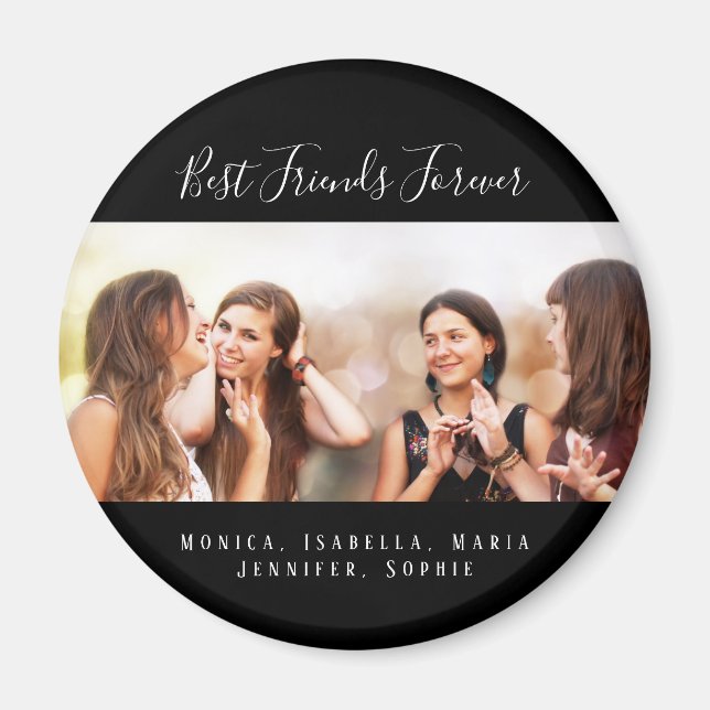 Vänner för alltid svart namn magnet (Framsidan)