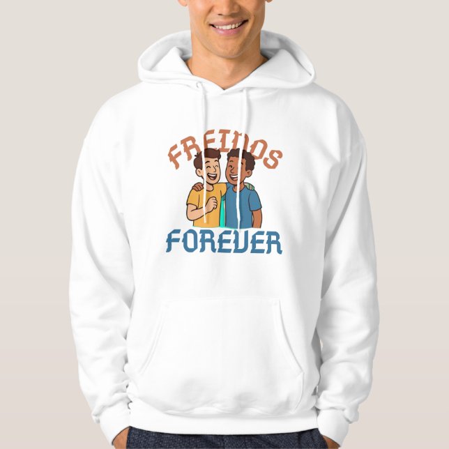 Vänner för alltid - Tecknadens utformning Hoodie (Framsida)