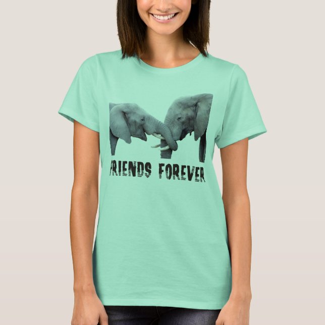 Vänner för Elephants huggning/omfamning T-shirt (Framsida)