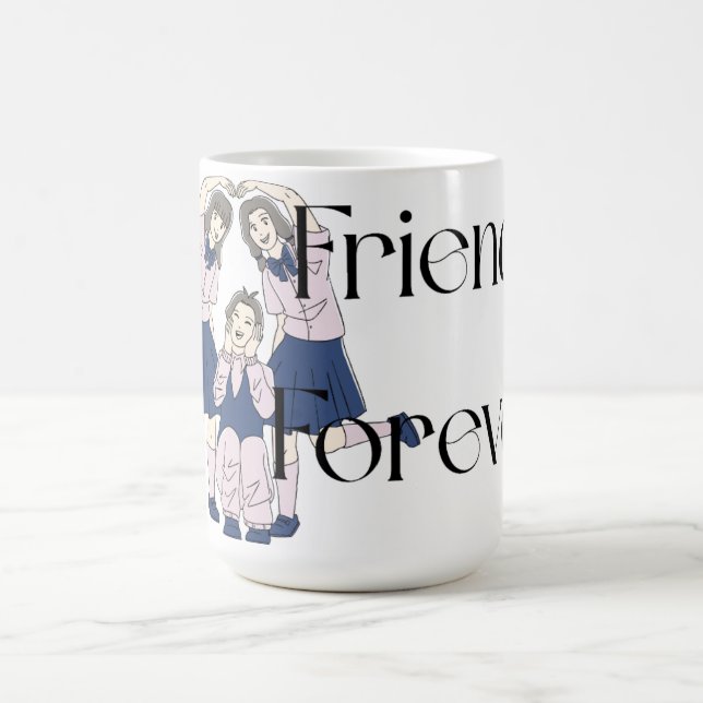 'Vänner för evigt' Anime-Style Klassisk Mugg (Center)